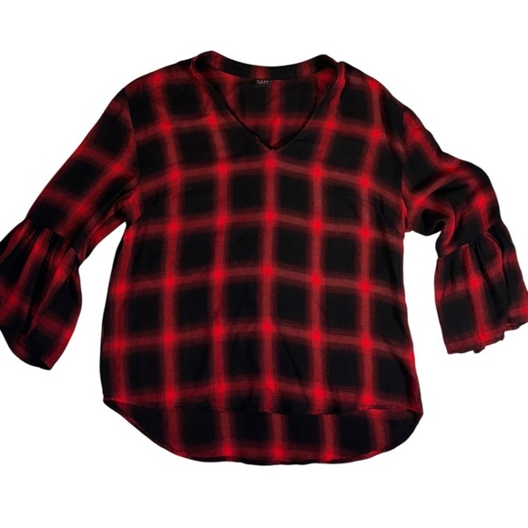 Tinseltown Tops - TinselTown Buffalo Plaid Shirt Women’s Size L Country Cabincore hayrides